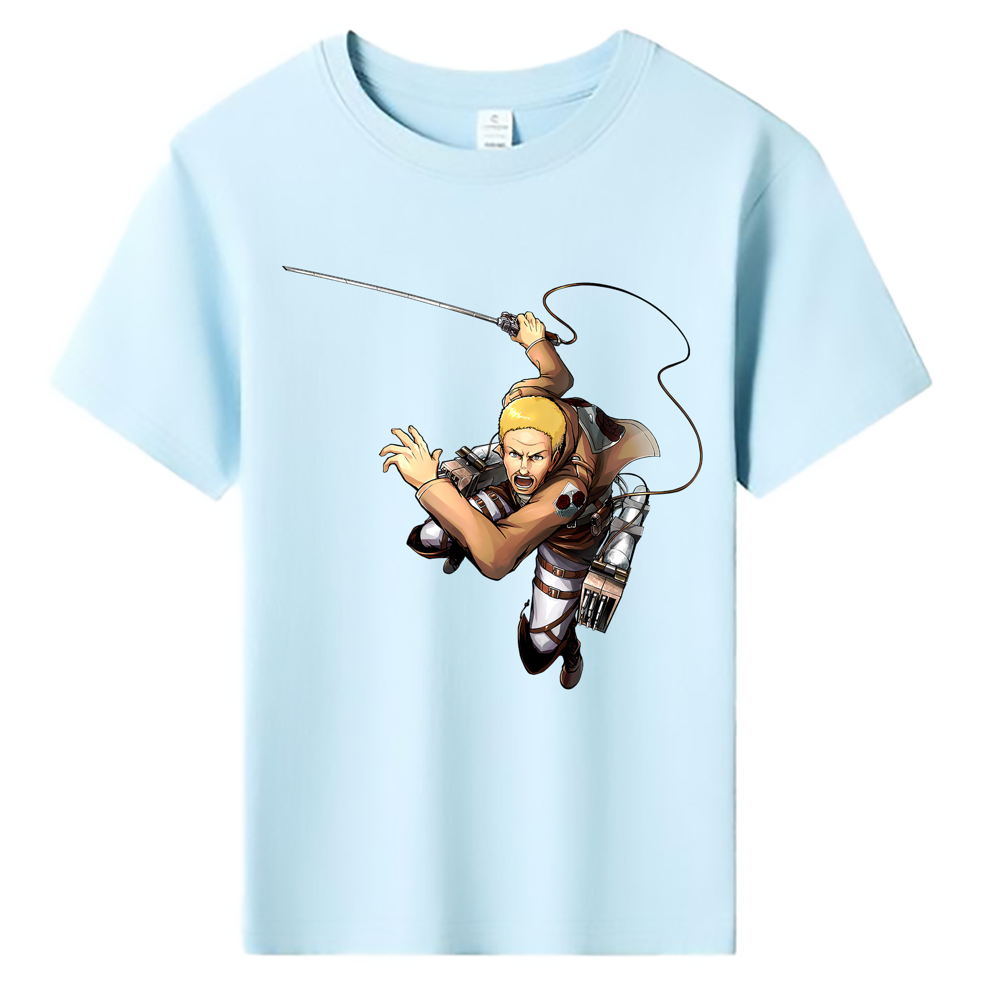 （画像用） 進撃の巨人 ハンネス Attack on Titan Hannes 綿100％キッズTシャツ（フロントプリント）
